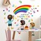 Small Hands Change The World" Wall Decals - Inspirational Rainbow Handprint Wall Stickers - Colorful Watercolor Decor for Classrooms, Playrooms, Nurseries, & School Libraries